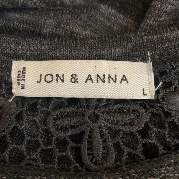 Jon & Anna Short Sleeve Tee Shirt Dress with Lace Inset - Size Large - Picture 5 of 7